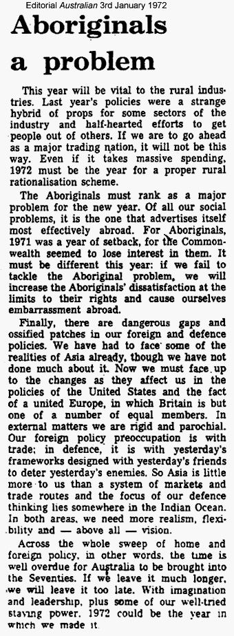 Editorial - Australian 3rd January 1972