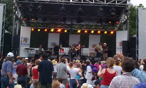 Jimmy Little on stage.